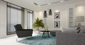 blinds used in a modern lux living room in Auckland